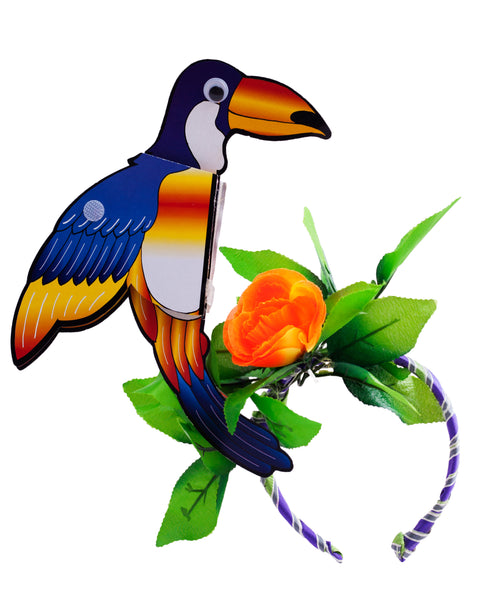 Tropical Festival Parrot Headpiece UV Reactive Flower - Ciara Monahan