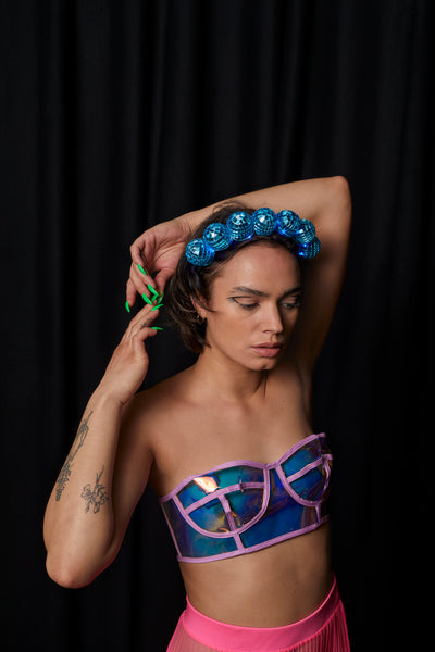 Ciara Monahan - Light Up Disco Ball Crown - Blue