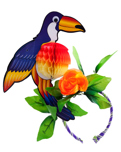 Tropical Festival Parrot Headpiece UV Reactive Flower - Ciara Monahan