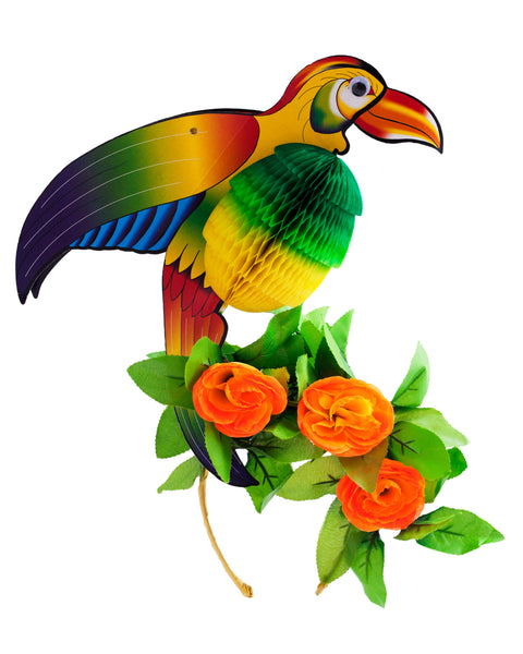 Tropical Festival Parrot Headpiece UV Reactive Flowers - Ciara Monahan