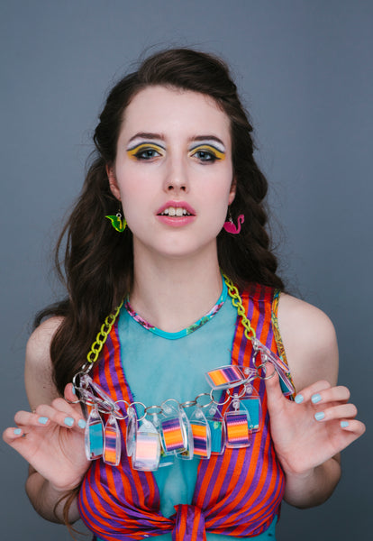 Flamingo Earrings - Neon Perspex - Festival Accessory - Ciara Monahan