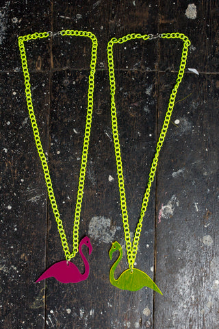 Flamingo Necklace - Neon Perspex - Festival Accessory - Ciara Monahan