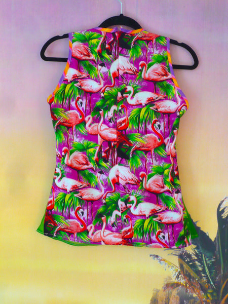 Tropical Flamingo Festival Fashion Knot Top - Ciara Monahan