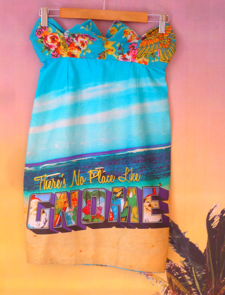 Tropical Festival Fashion Skirt with Beach Postcard Print - Ciara Monahan