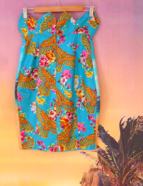 Tropical Festival Fashion Skirt with Beach Postcard Print - Ciara Monahan