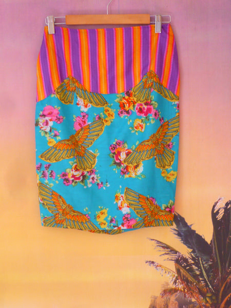 Tropical Festival Fashion Skirt with Bird Print - Ciara Monahan