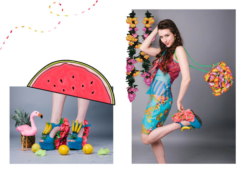 Tropical Festival Fashion Skirt with Bird Print - Ciara Monahan