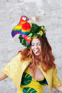 Tropical Rainbow Festival Parrot Headpiece - Ciara Monahan